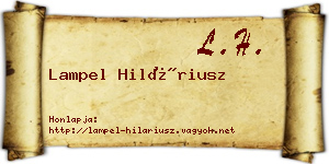 Lampel Hiláriusz névjegykártya